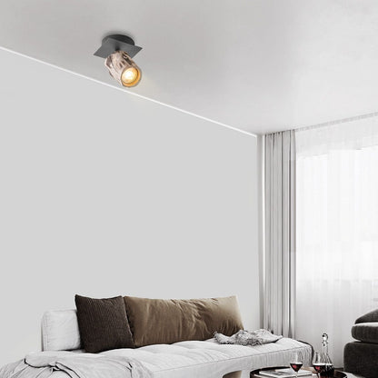 Home Sweet Home LED Opbouwspot Wood - incl. dimbare LED lamp - zwart