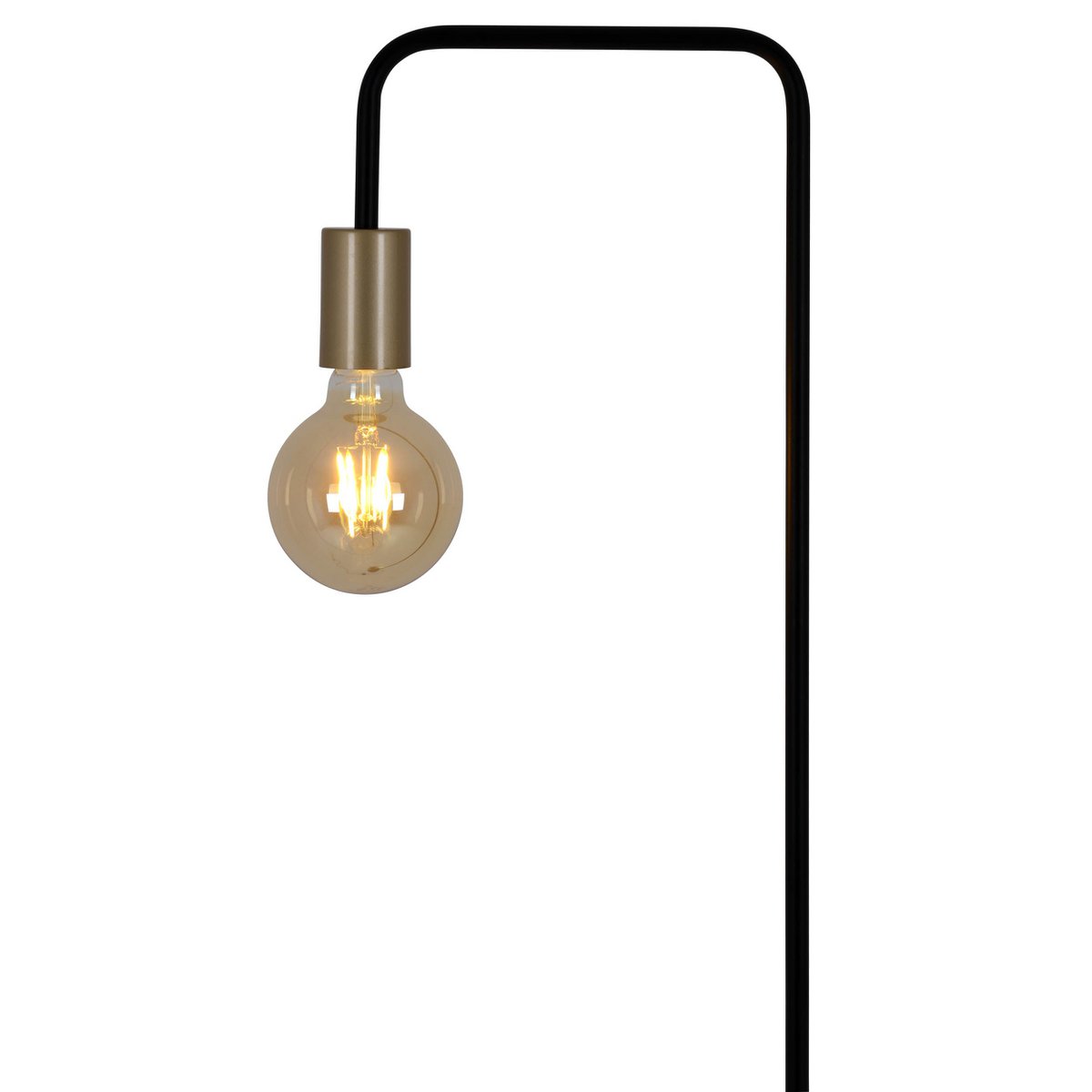 Staande lamp "Modo" gemaakt van metaal in zwarte, versies in goud, E27 -aansluiting, tafellamp voor woonkamer, eetkamer, keuken, gang, gang of kantoor, 150 High