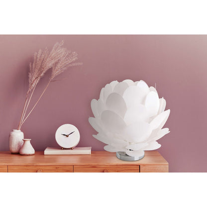 Tafellamp "fora" gemaakt van metaal en wit plastic, E27 -aansluiting, verlichting voor woonkamer, eetkamer en nachtkastje, Ø41 cm