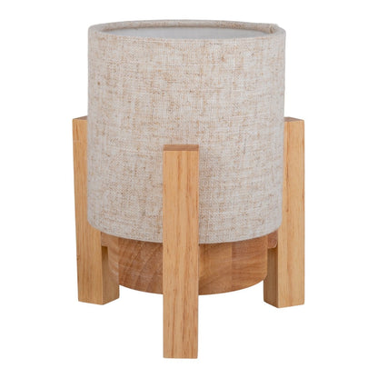 Battery-powered Lamp "Madita" 19 cm high, in white/natural, with integrated LED, dimmable with touch sensor