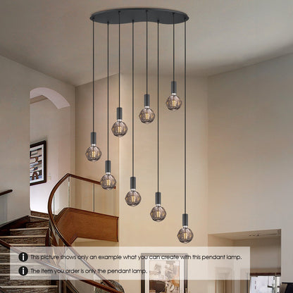 Home Sweet Home Zwarte ovale metalen Hanglamp 8L - 80/27.5/117.5CM