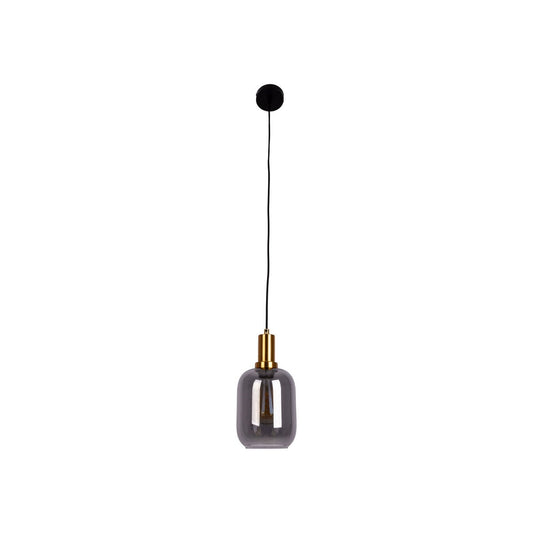 1-pendelende lamp "fumo", hanglamp gemaakt van metaal en glas in zwart, met E14-aansluiting, voor eetkamer, woonkamer, gang of kantoor, hangende lamp 150 x 20 cm