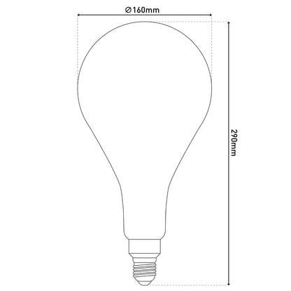 LED -lamp "Dilly Max", 5 watt, gloeilamp gemaakt van metaal en glas, warm wit, E27 Socket LED, decoratieve LED -lamp ca.