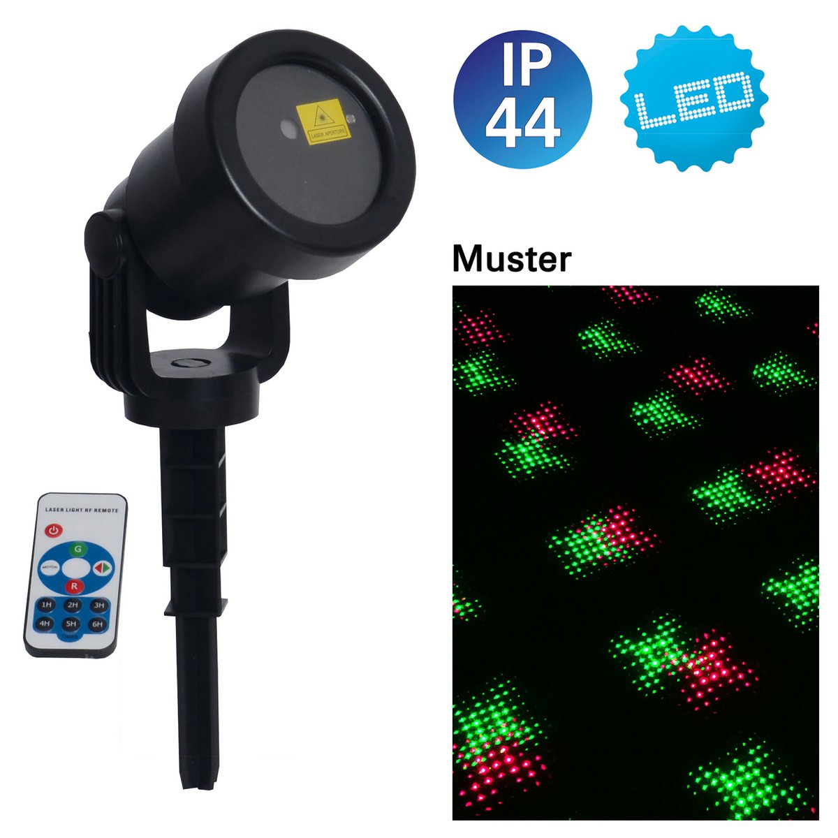 Laser buiten spion met projector, spies gemaakt van plastic, kleurrijk, met geïntegreerde LED, spotlight voor buiten