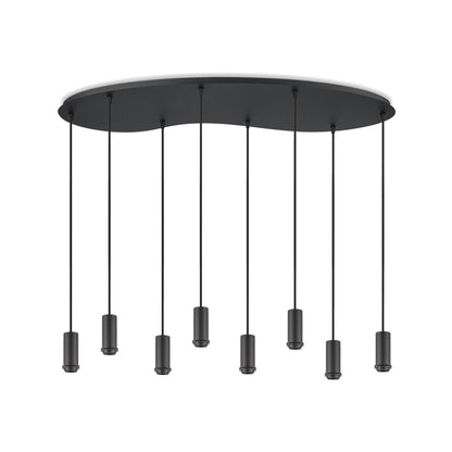 Home Sweet Home Zwarte ovale metalen Hanglamp 8L - 100/34.4/117.5CM