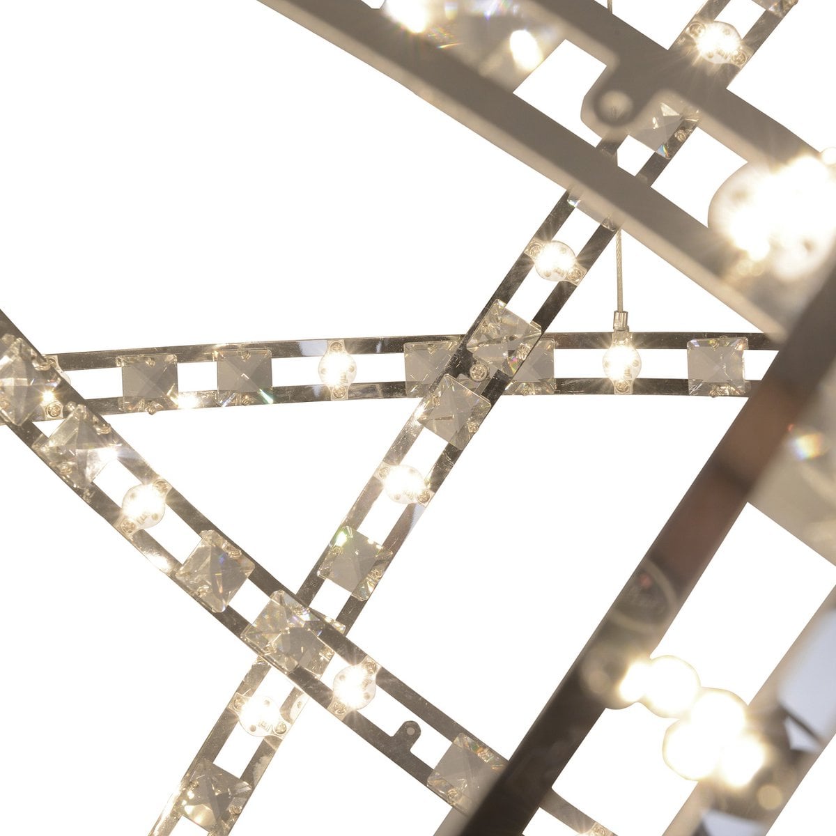 LED -hanglamp "Cosmos" metaal en plastic in chroom, Ø60 cm, met stevig ingebouwde LED's, verlichting voor woonkamer, eetkamer of kantoor.