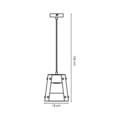 Home Sweet Home Hanglamp Barn - hout - 18x18x126cm