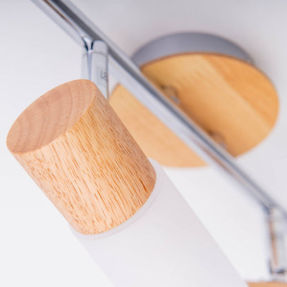 2 Wandplafondspot "Todtnau", metaal, hout en plastic, E14, 39 cm lang