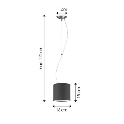 Home Sweet Home hanglamp Deluxe met lampenkap, E27, antraciet, 16cm
