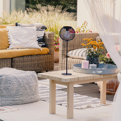 LED ZONNELIJKE LICHT "Geli", buitendecoratie gemaakt van metaal en plastic in het zwart, met stevig gebouwd -in LED