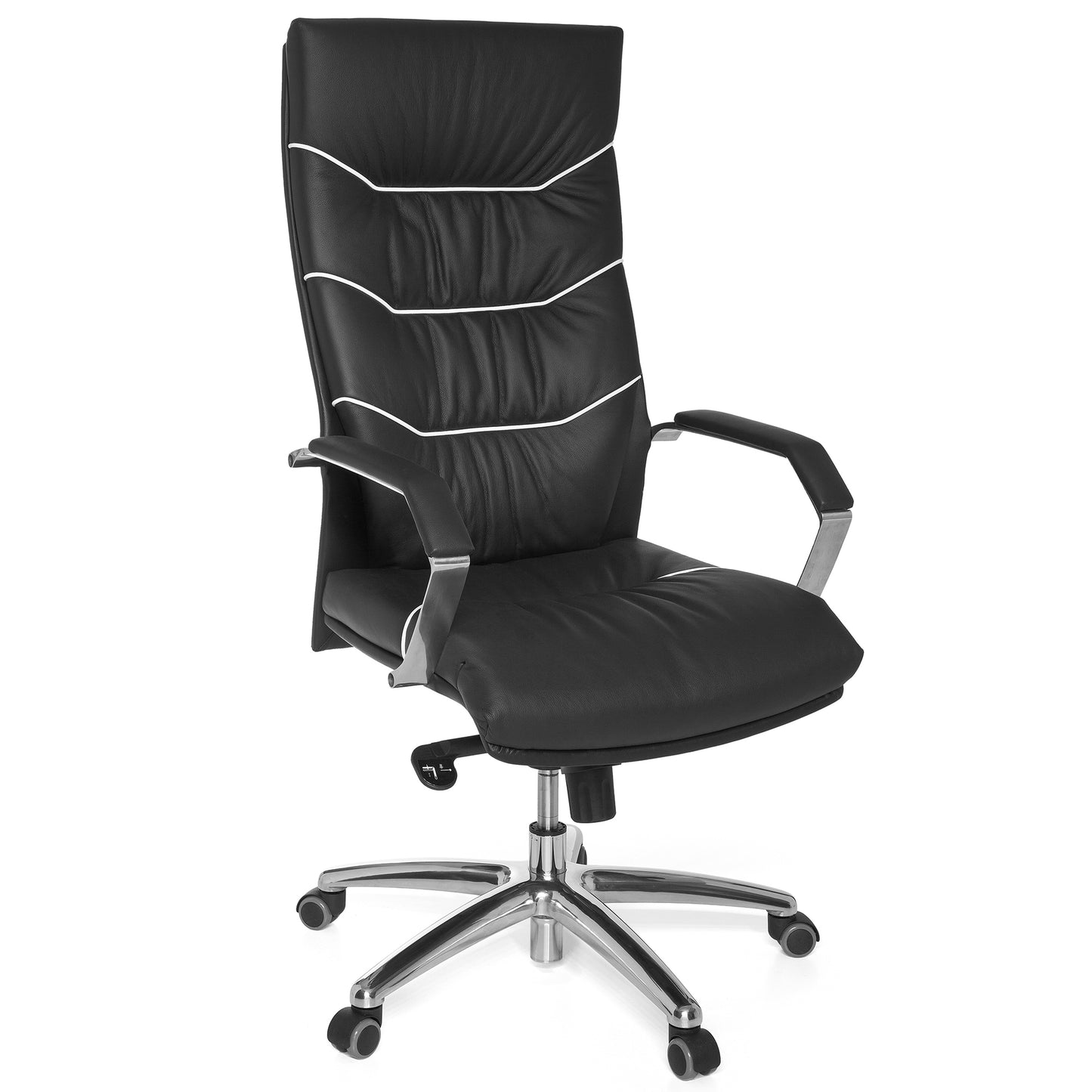 X-XL Office chair FERROL tot 120kg executive fauteuil leder zwart ergonomische armleuningen bureaustoel hoge rugleuning