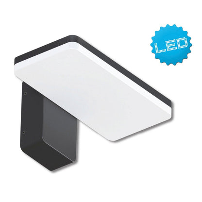 LED Outer Wall Lamp "Clair", gemaakt van metaal en plastic in antraciet, met geïntegreerde LED
