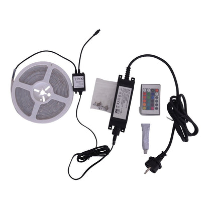 De LED "Stripe" buiten 1000 cm, 36 watt, warm wit, met kleurwisselaar, dimbaar, inclusief afstandsbediening en accessoires