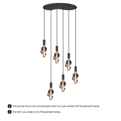 Home Sweet Home Zwarte ovale metalen Hanglamp 6L - 60/25.8/117.5CM