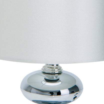 Stof, tafellamp "mali", tafellamp gemaakt van metaal- en textielmateriaal, wit, met E14 -aansluiting, voor eetkamer, woonkamer, gang of kantoor, tafellamp voor woonkamer of eetkamer, bedlamp 28,5 cm hoog