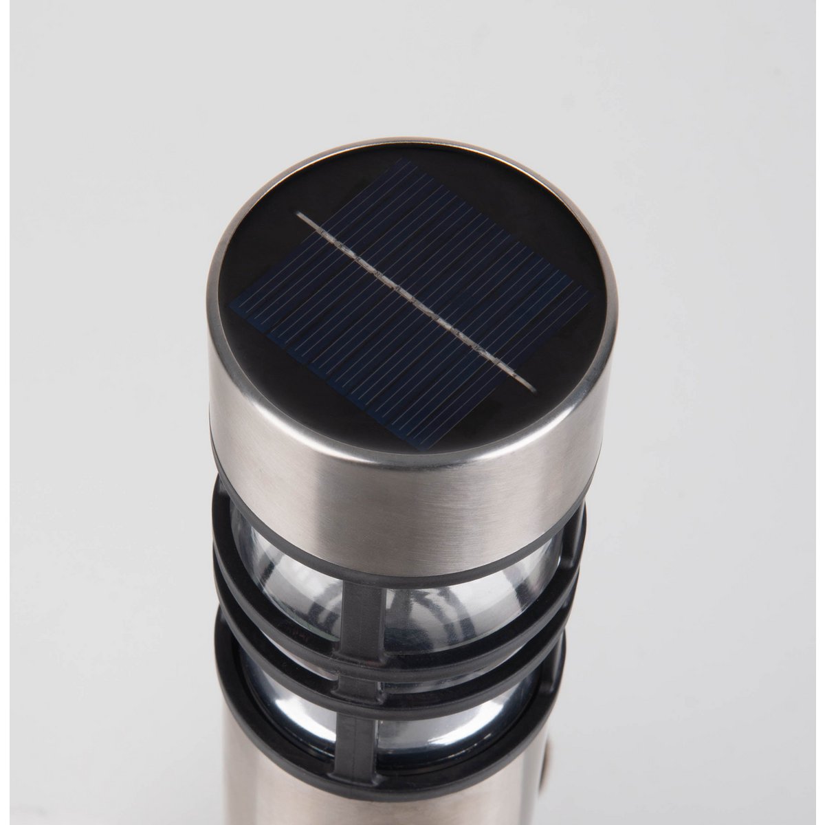 Zonne-decoratedspieß "Bobby" in de 3 set, Ø 6,2 cm, 42 cm hoog, metaal in stalen blank, plastic, geïntegreerde leds warm wit wit