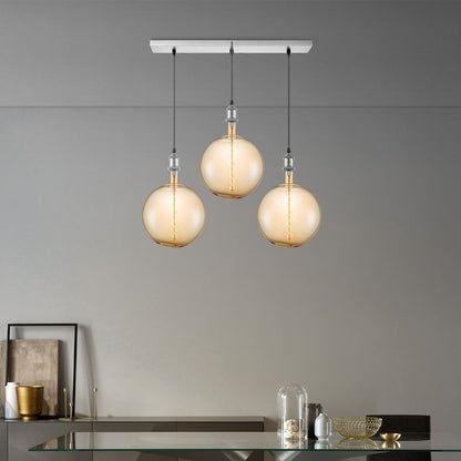 Home Sweet Home hanglamp chroom vintage Globe 3 LED -dimbaar E27 amber