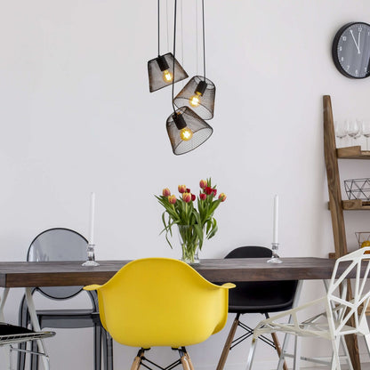 3-zits hanglamp "Korie" hanglamp gemaakt van metaal in zwart, met E27-versies, Ø30cm, voor woonkamer en kantoor.