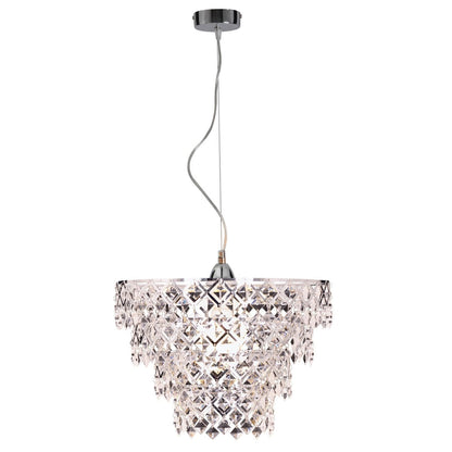 Acryl hanger lamp "fancy", moderne kroonluchter gemaakt van metaal en plastic in chroom, met E27 -versie en een Øvon 38 cm