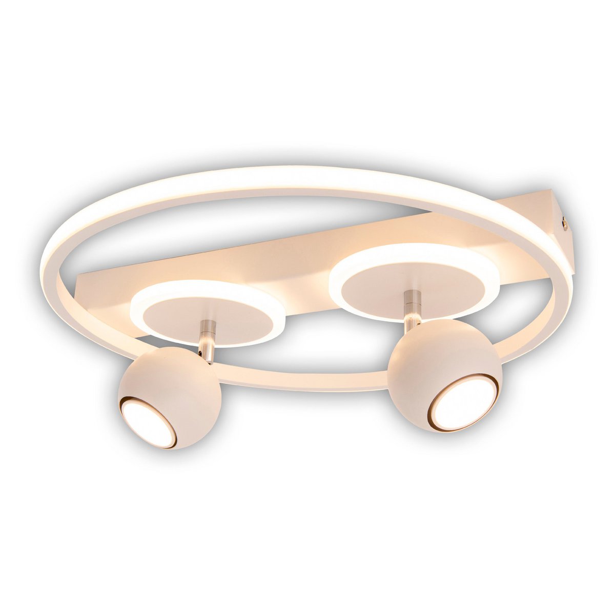 2 Spot LED -plafondlamp "Ronda" Ø 40 cm, gemaakt van metaal en plastic, wit, GU10, vlekken binnen