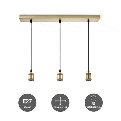 Home Sweet Home hanglamp vintage Tube 3 LED lamp G78 dimbaar E27 rook