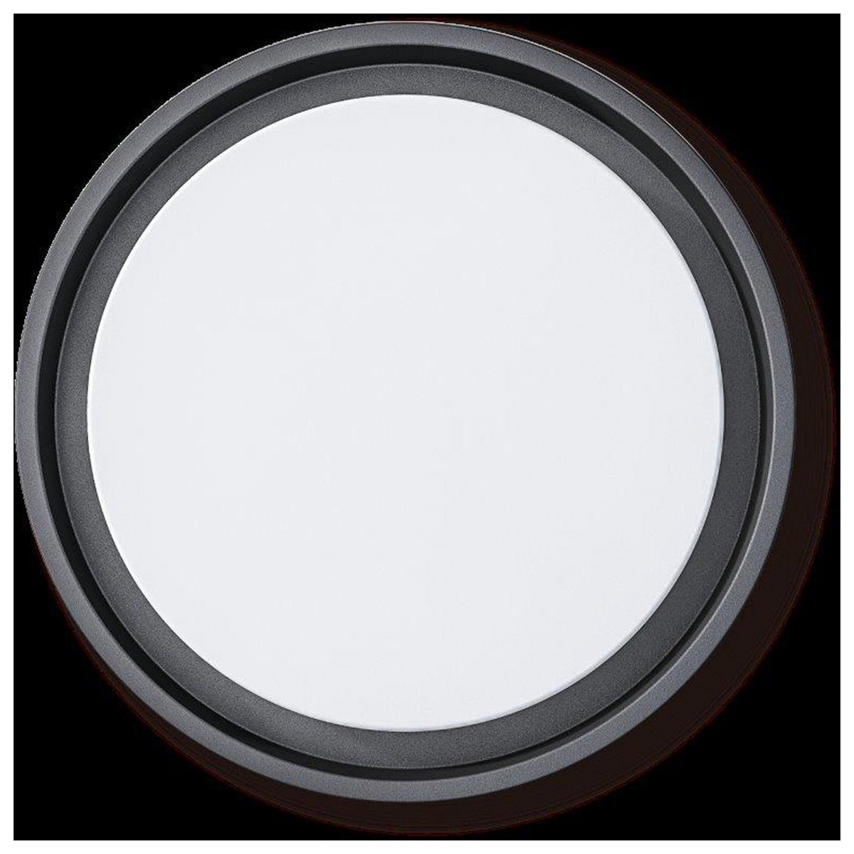 LED Outer Wall Lamp "Mio" Ø 27 cm gemaakt van antraciet -gekleurd metaal en plastic, IP54 voor ingang, balkon, terras