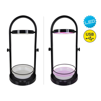 LED -plantentablet Licht 53,5 cm hoog, gemaakt van metaal en plastic in het zwart, met geïntegreerde LED