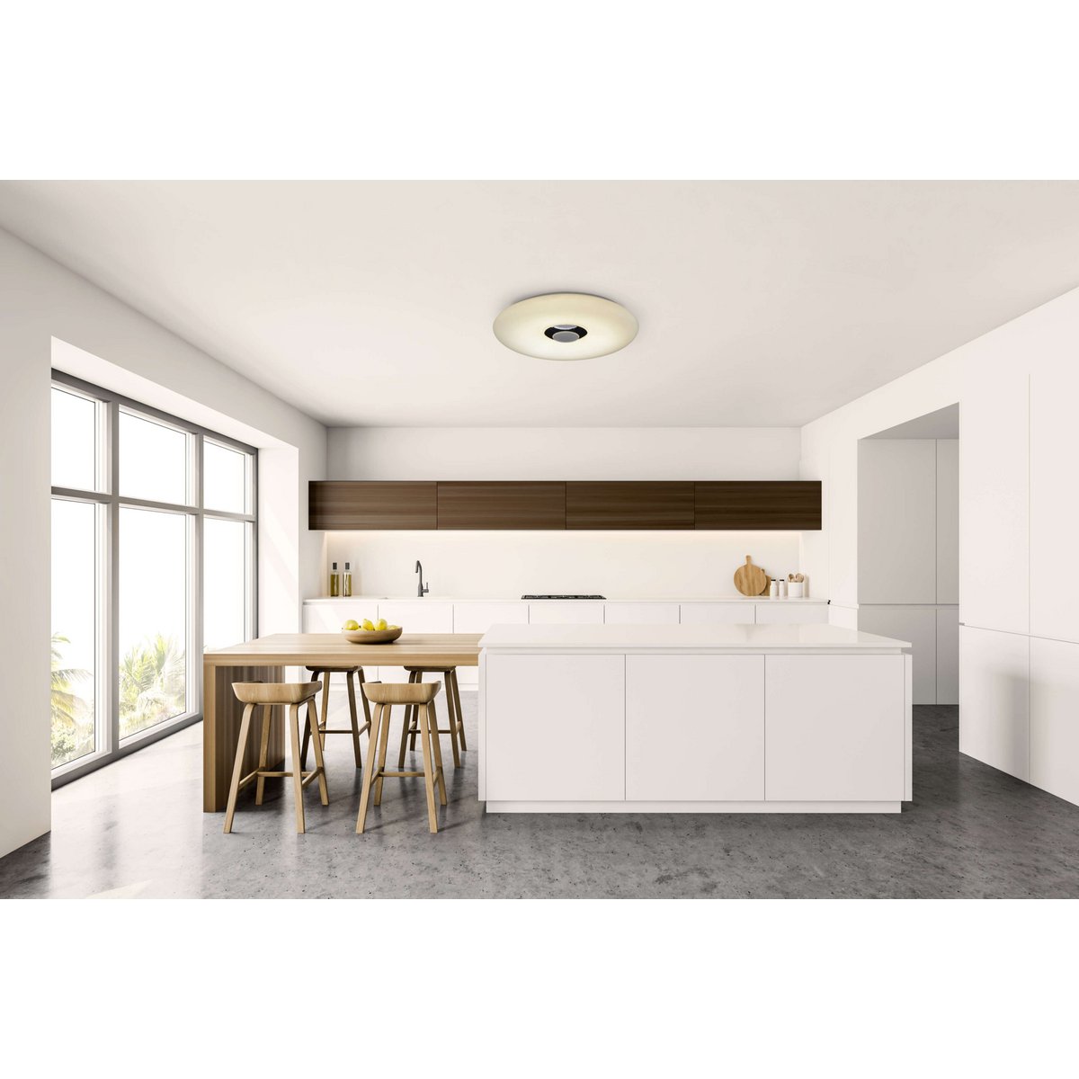 LED -plafondlicht "Nashville" Ø 40 cm, vele functies, gemaakt van metaal en plastic, wit, met geïntegreerde LED's, verlichting voor woonkamers, gang of kantoor