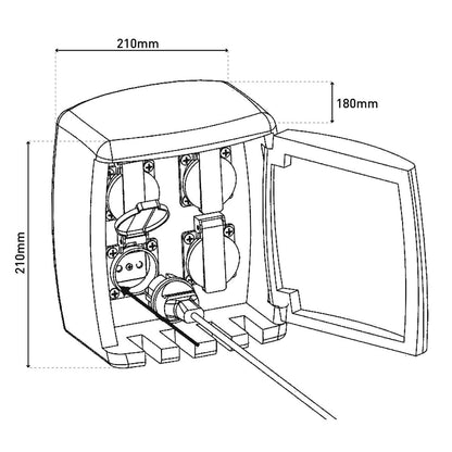 Buitenbekleding Stone "Roccus", gemaakt van grijs plastic, stopcontacten/technologie voor tuin en terras