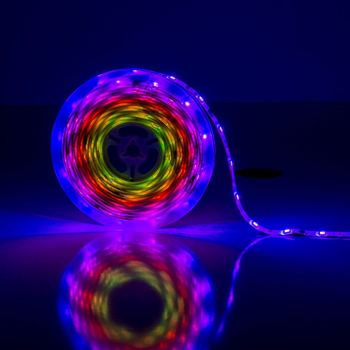 Digitale indoor LED -streep 5m, gemaakt van plastic, kleurrijke, geïntegreerde LED