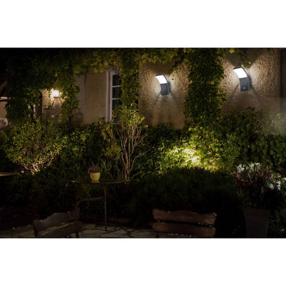 LED -buitenmuurlamp "Orbis", gemaakt van metaal en plastic in antraciet, met geïntegreerde LED