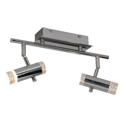 LED -plafondlamp "Garda" 34 cm lang, met geïntegreerde LED's, gemaakt van chroom -gekleurd metaal en acryl