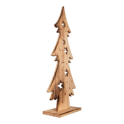 LED Wood Decolum "Fir Tree" groot, gemaakt van natuurlijk hout met vaste LED's, kerstdecoratie voor buiten