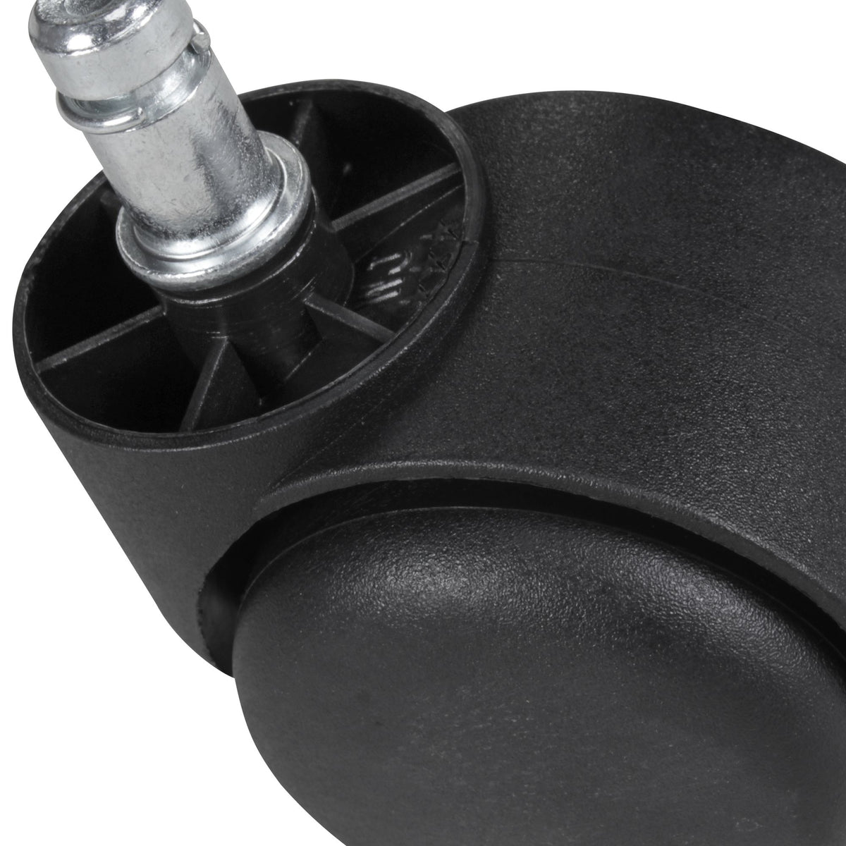 Set van 5 geremde tapijtwielen voor bureaustoelen - 11 mm pin, Ø 50 mm