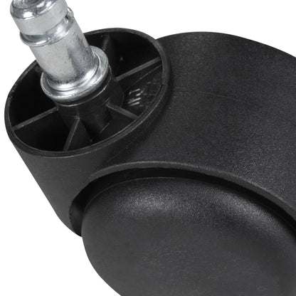 Set van 5 geremde tapijtwielen voor bureaustoelen - 11 mm pin, Ø 50 mm
