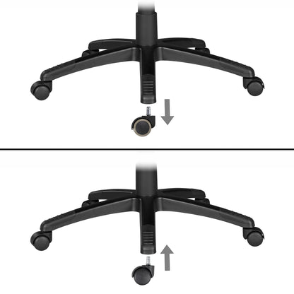 Set van 5 geremde tapijtwielen voor bureaustoelen - 11 mm pin, Ø 50 mm