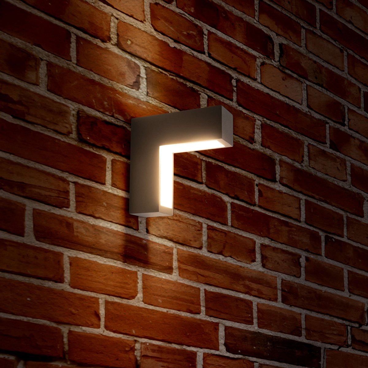 LED -wandlampen "angus" gemaakt van metaal en plastic in antraciet, met geïntegreerde LED