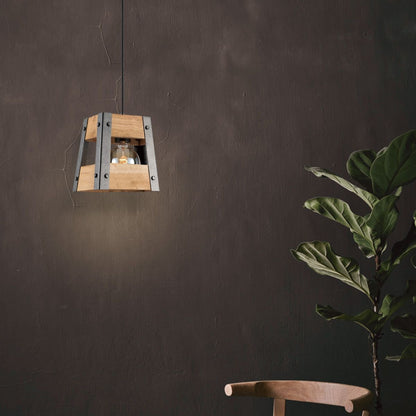 Home Sweet Home Hanglamp Barn - hout - 18x18x126cm