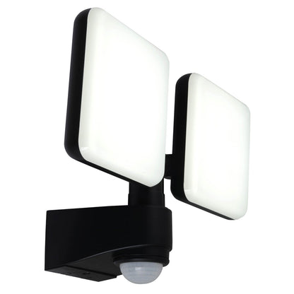 LED externe wandlamp "Jaro" met 360 ° bewegingsdetector, gemaakt van plastic in antraciet, met geïntegreerde LED