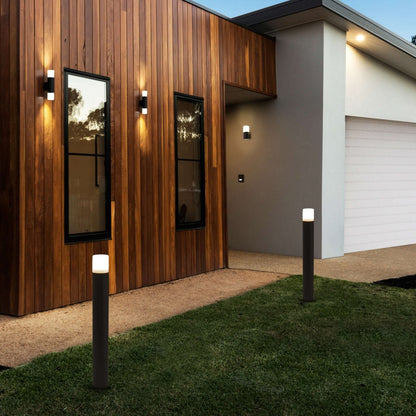 Buiten wandlamp "Torcia" 32 cm hoog gemaakt van metaal en plastic in zwart, E27