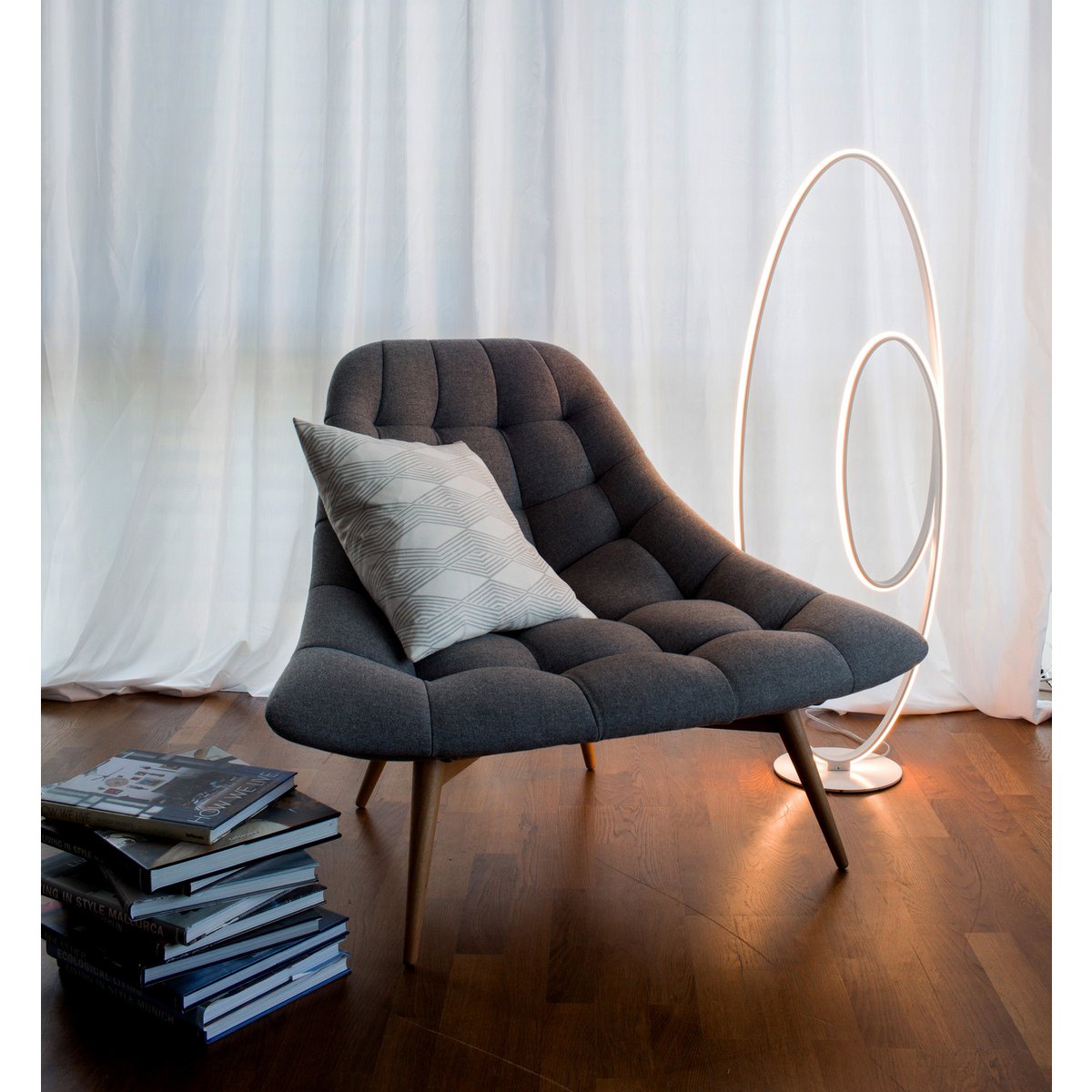 LED vloerlamp h: 120cm wit "Odrive"