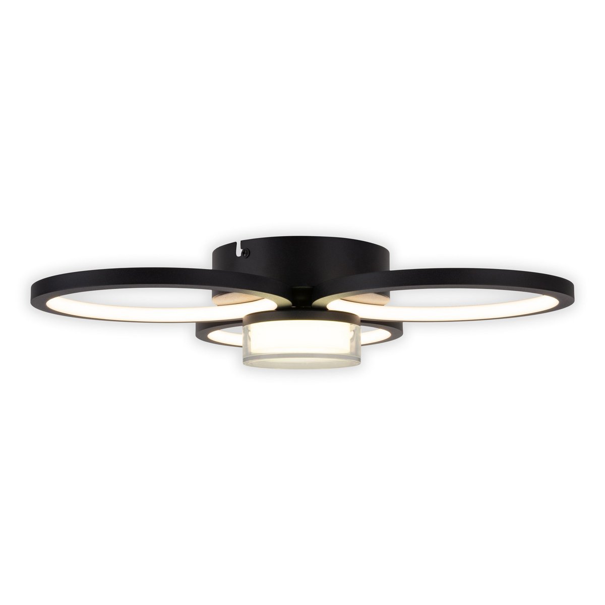 LED -plafondlicht "CIMO" gemaakt van zwart metaal en plastic, Ø Ca.