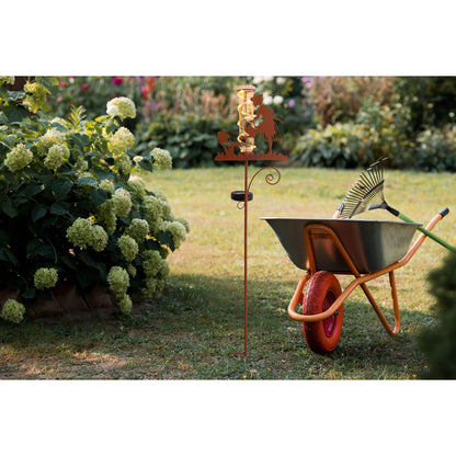 LED Solar Earth Skewers H: 95 cm, voor buiten, spiesjes gemaakt van metaal en glas en plastic in bruin, met geïntegreerde LED