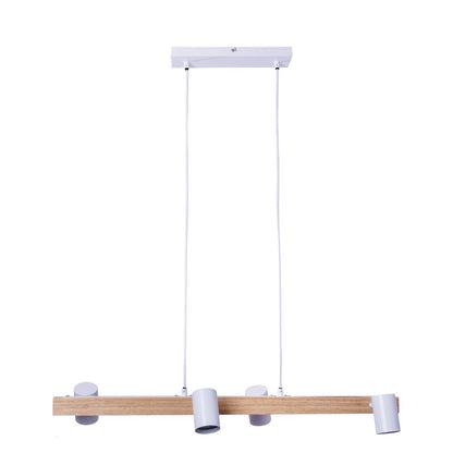 4 hanglamp "Frida" wit, hangende lamp, metaal, wit, GU10, hanglamp voor eetkamer, woonkamer, gang of kantoor, 80 cm lang