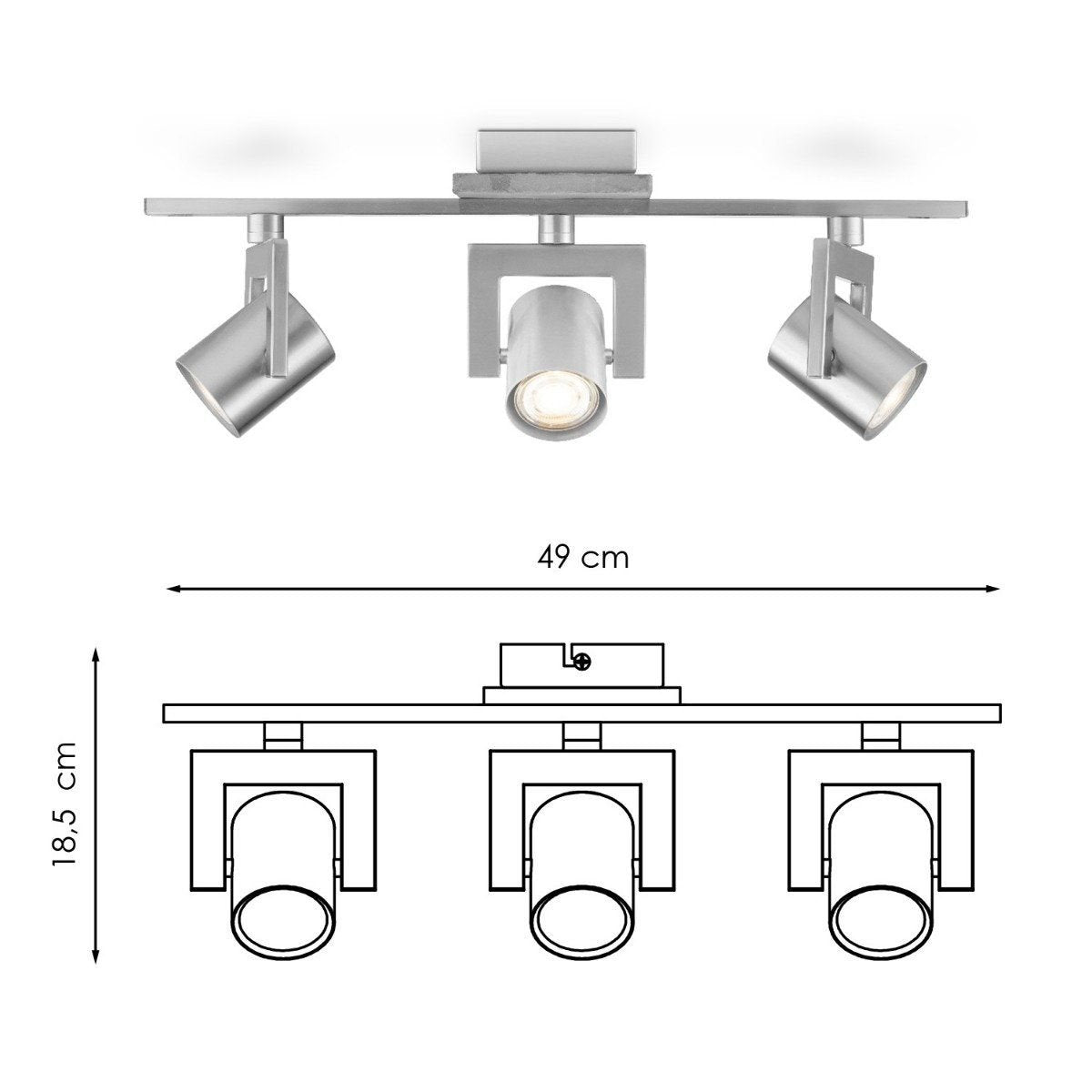 Home Sweet Home Opbouwspot Concrete 3 - incl. dimbare LED lamp - beton