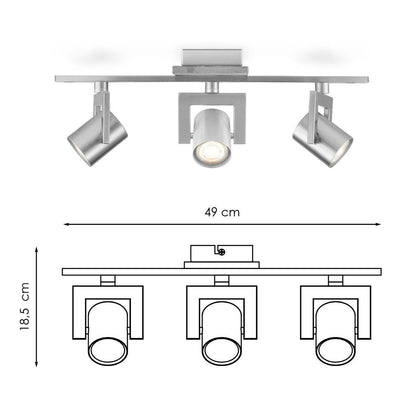 Home Sweet Home Opbouwspot Concrete 3 - incl. dimbare LED lamp - beton