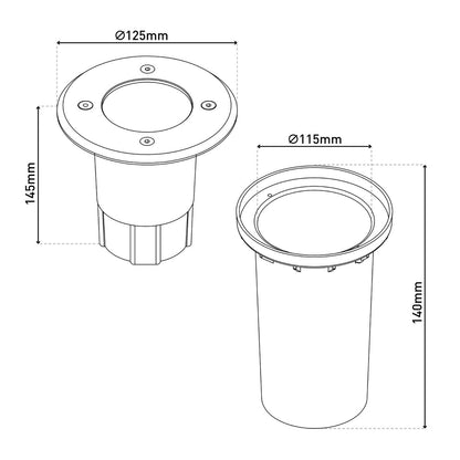 LED vloerinbouwlamp "Forto"