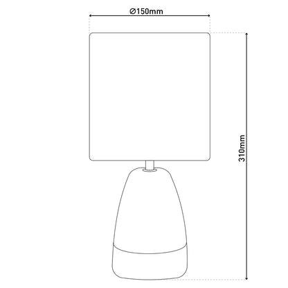 Ceramict Table Lamp "Cremona" gemaakt van keramiek in bruin/grijs met E14 -aansluiting, tafellamp voor woonkamers 31 cm hoog