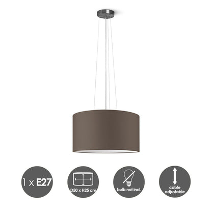 Home Sweet Home hanglamp Hover met lampenkap, E27, taupe, 50cm