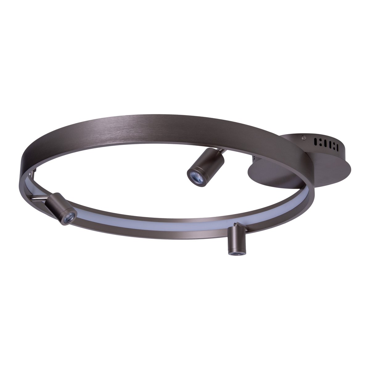 LED -plafondlamp "Tristan", moderne metalen plafondlamp en plastic in stalen blanco, de LED's zijn stevig geïnstalleerd. Met ongeveer 58 cm Øthie ideale verlichting voor woonkamer, eetkamer of keuken.